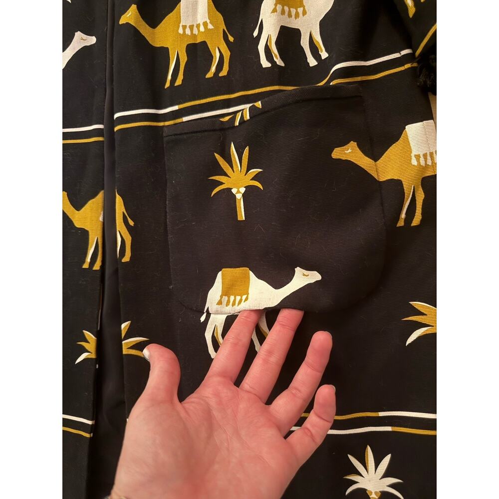 Kate Spade Vintage Spring Coat Black Multicolor - Picture 3 of 5